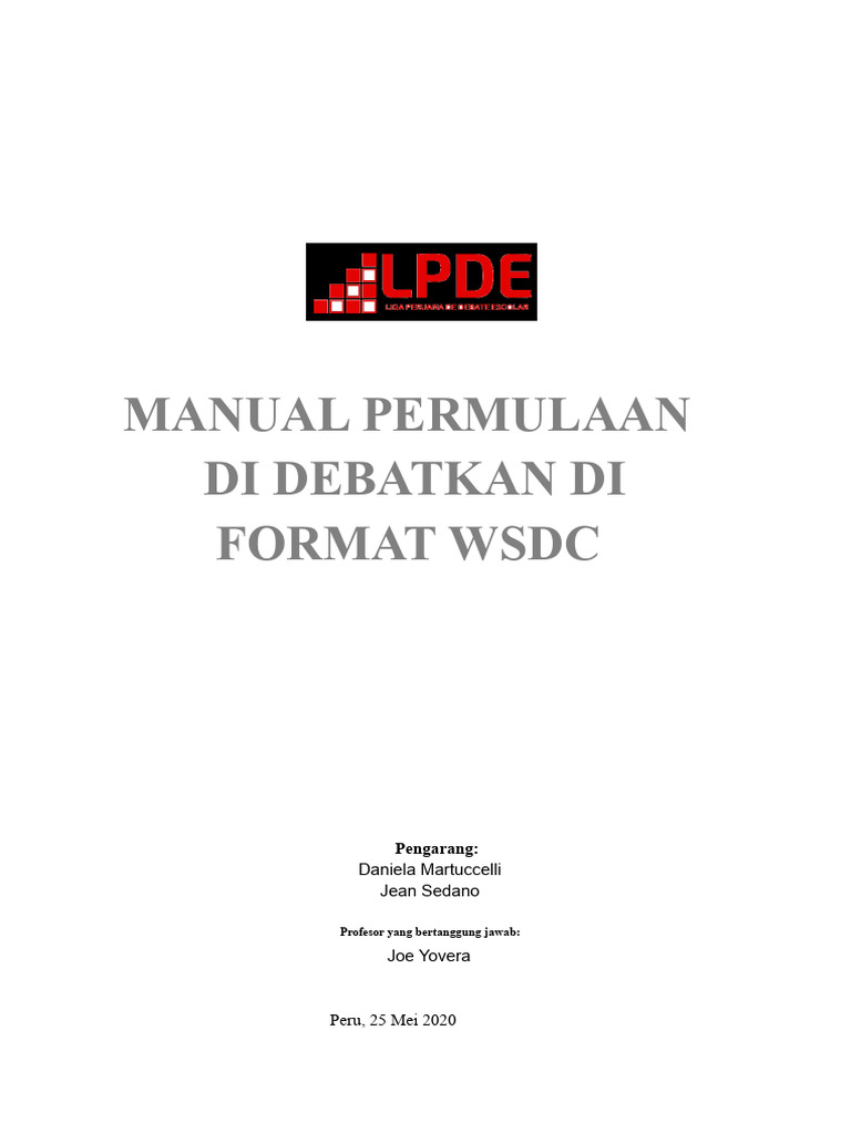 Panduan Debat Format WSDC | PDF