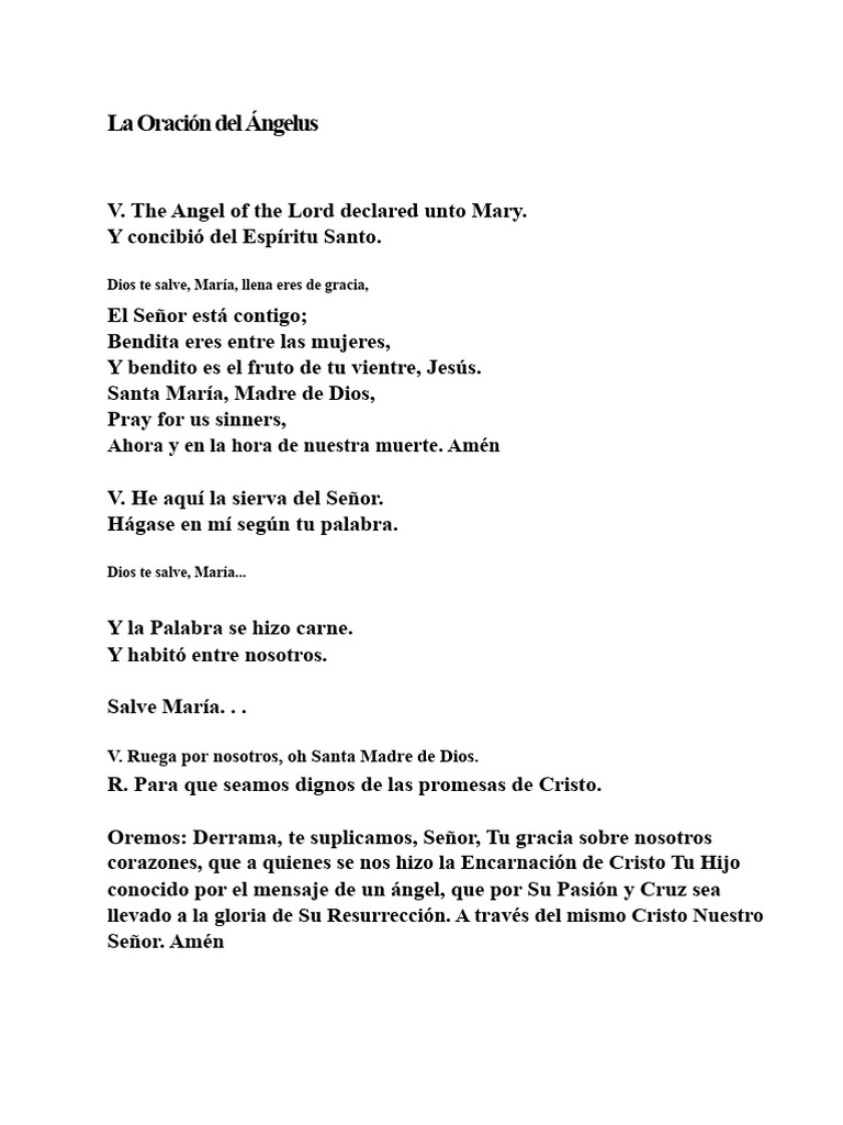 La Oración Del Ángelus | PDF