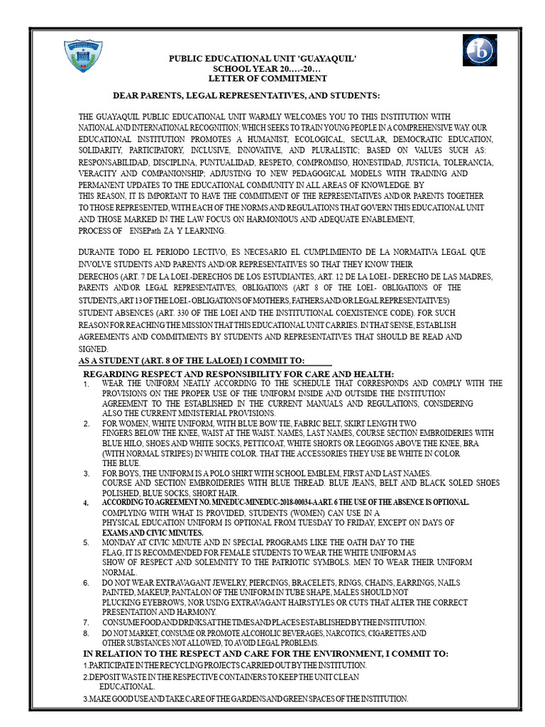 Commitment Act Guayaquil | PDF | Clothing | Fashion