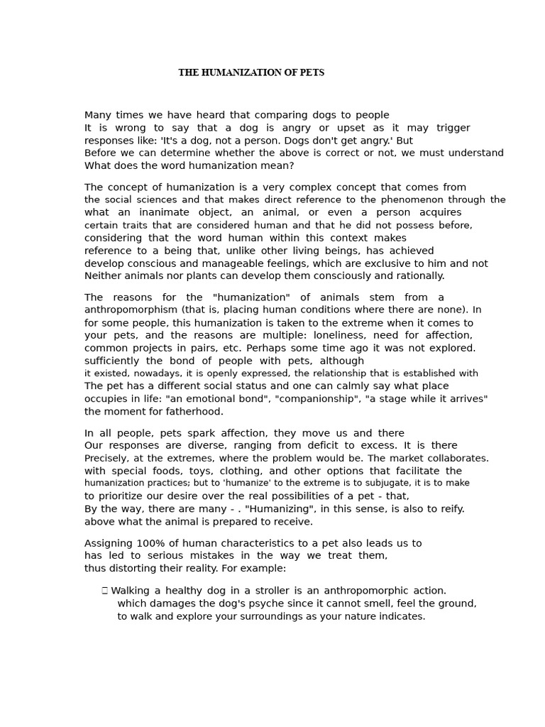 Understanding Pet Humanization Issues | PDF | Emotions | Pet