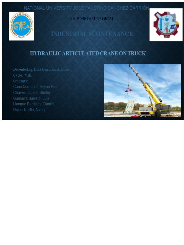 Hydraulic Articulated Crane Overview | PDF | Crane (Machine) | Valve