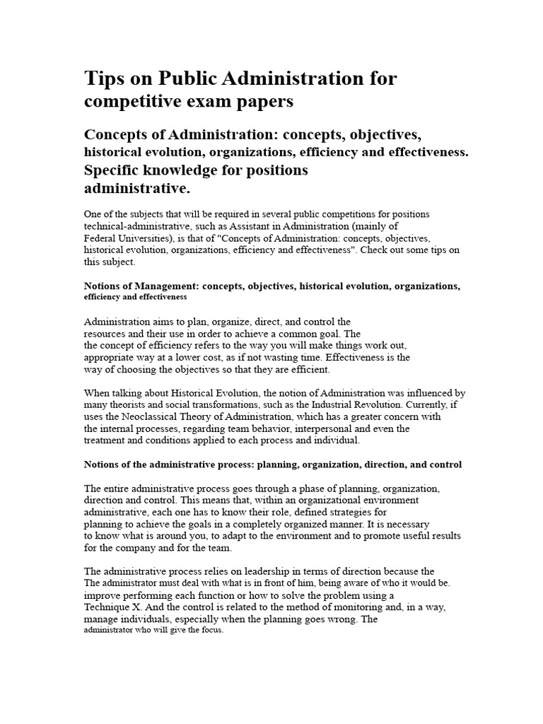 Concepts of Public Administration | PDF | Bureaucracy | Leadership