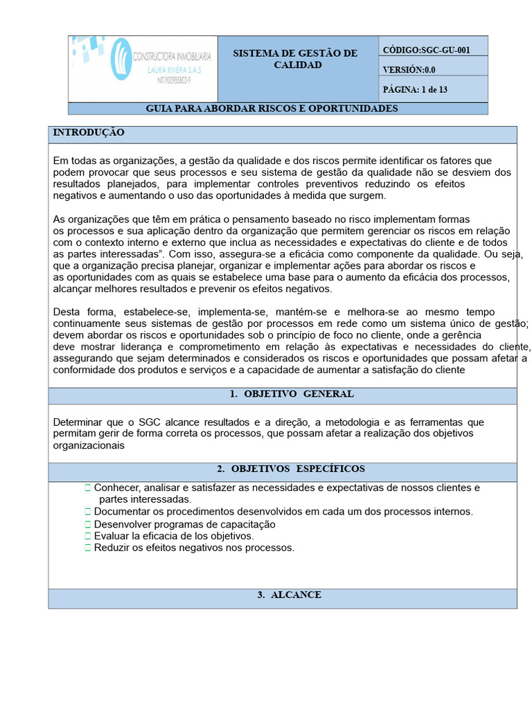 Guia de Gestão de Riscos e Oportunidades | PDF | Gestão de qualidade ...