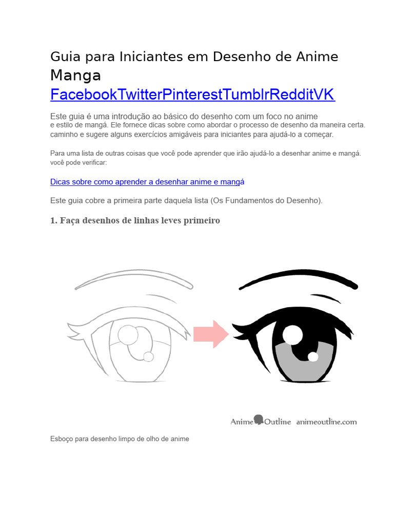 Guia para Iniciantes em Desenho de Anime | PDF | Desenho | Animes