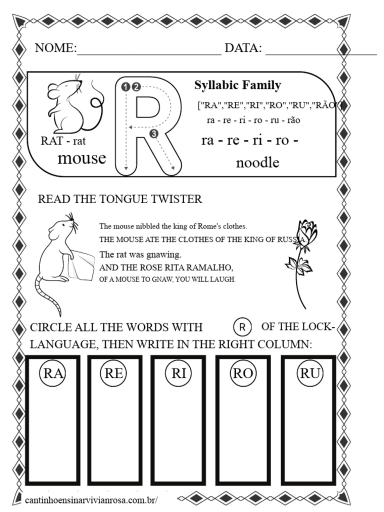 Literacy Activities Letters R S T V XZ | PDF