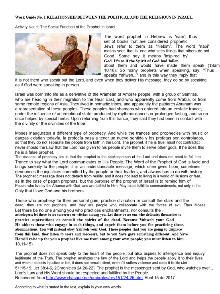 Prophetic Role in Israel's Society | PDF | Prophet | Prophecy