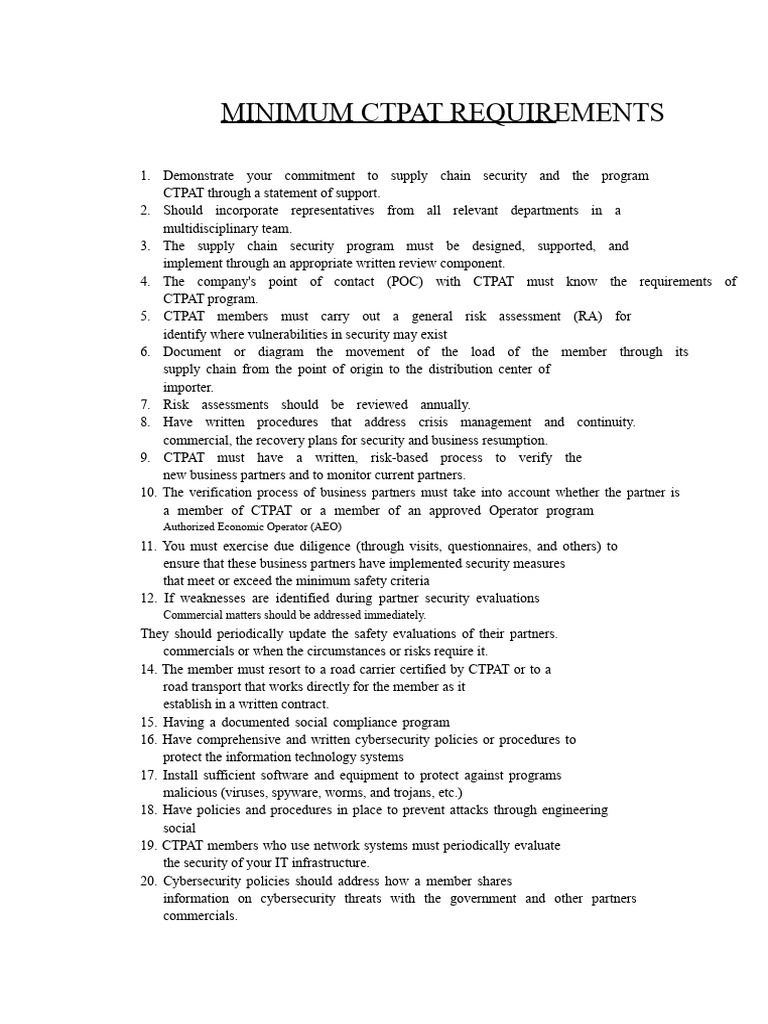 Essential CTPAT Compliance Guidelines | PDF | Computer Security | Security