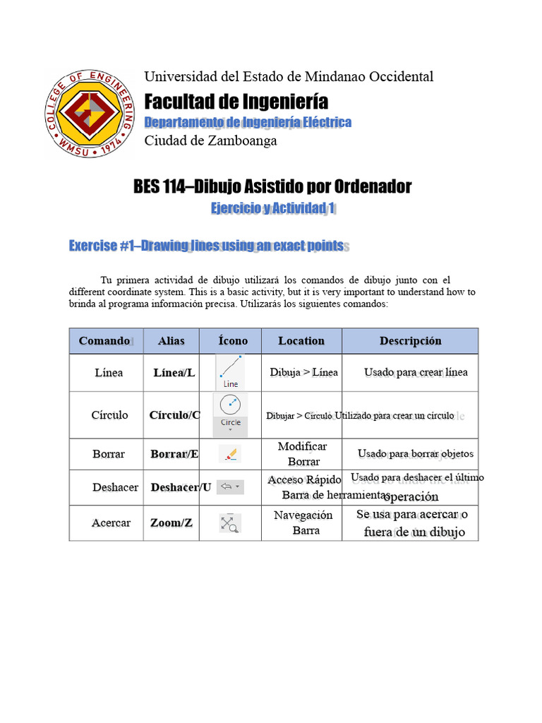 BES 114 Ejercicio - Actividad 1 | PDF | Dibujo | Cad automático