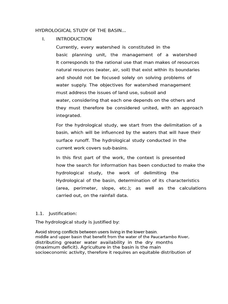Hydrological Study of The Paucartambo River Basin | PDF | Drainage ...