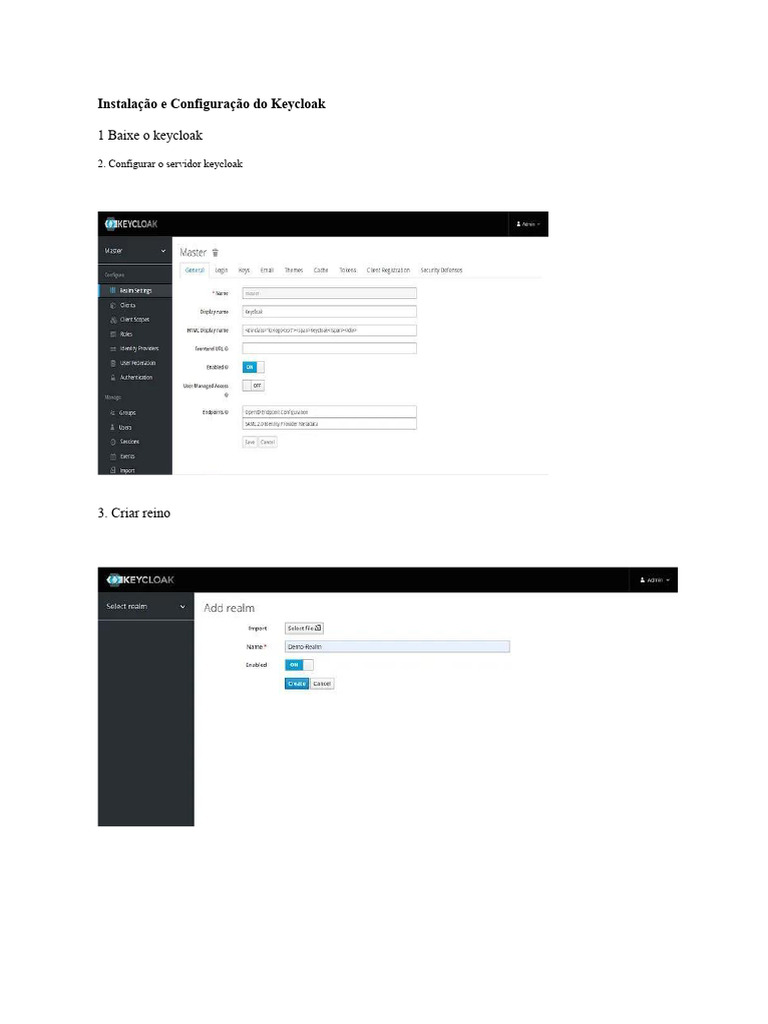 Instalação e Configuração do Keycloak | PDF