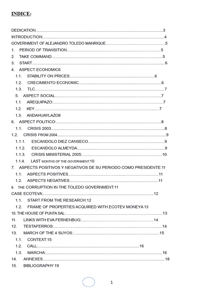 Government of Alejandro Toledo Manrique | PDF | Peru | Inflation