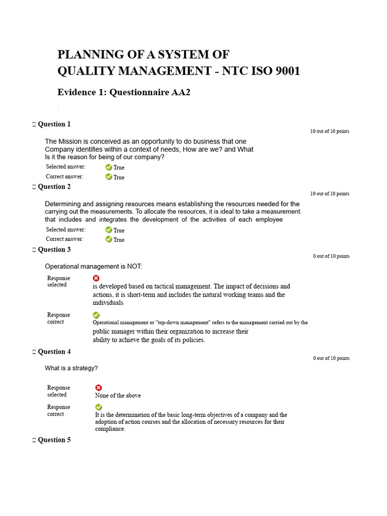 Quality Management System Planning Guide | PDF | Quality Management ...