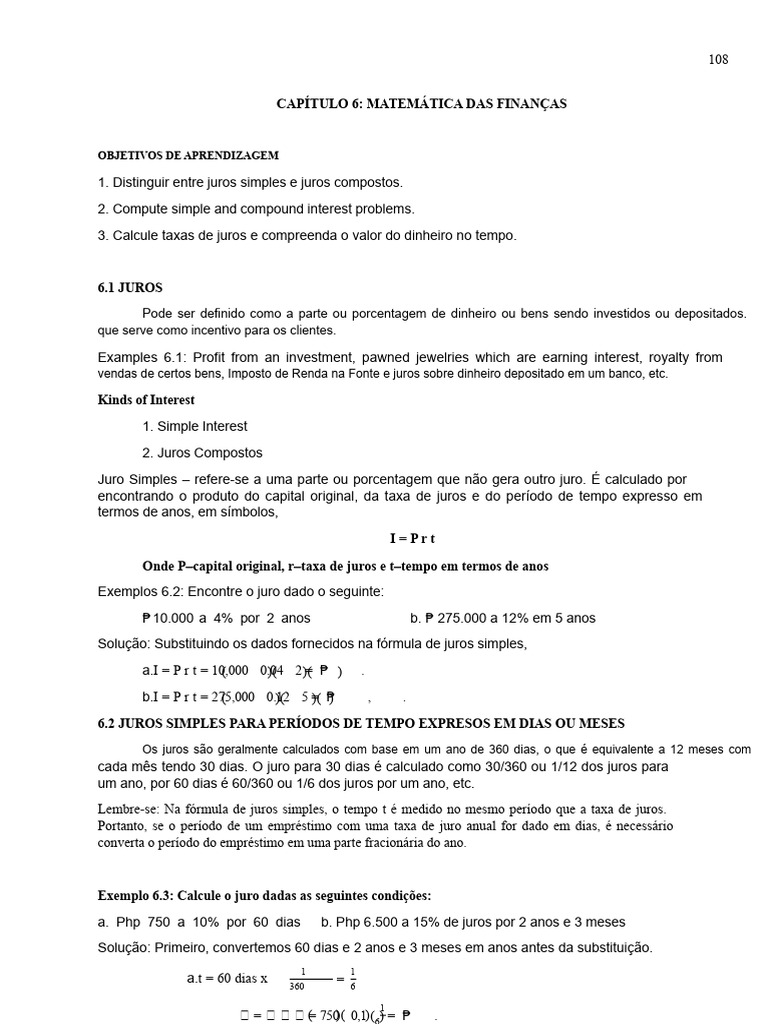Juros Simples e Compostos: Cálculos e Exemplos | PDF | Juros | Cartão ...