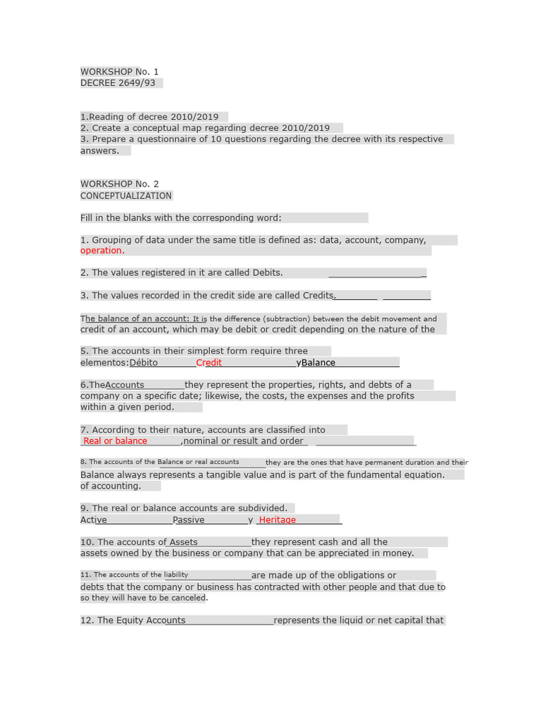 Workshop 2,3,4,5 PDF | PDF | Debits And Credits | Financial Accounting