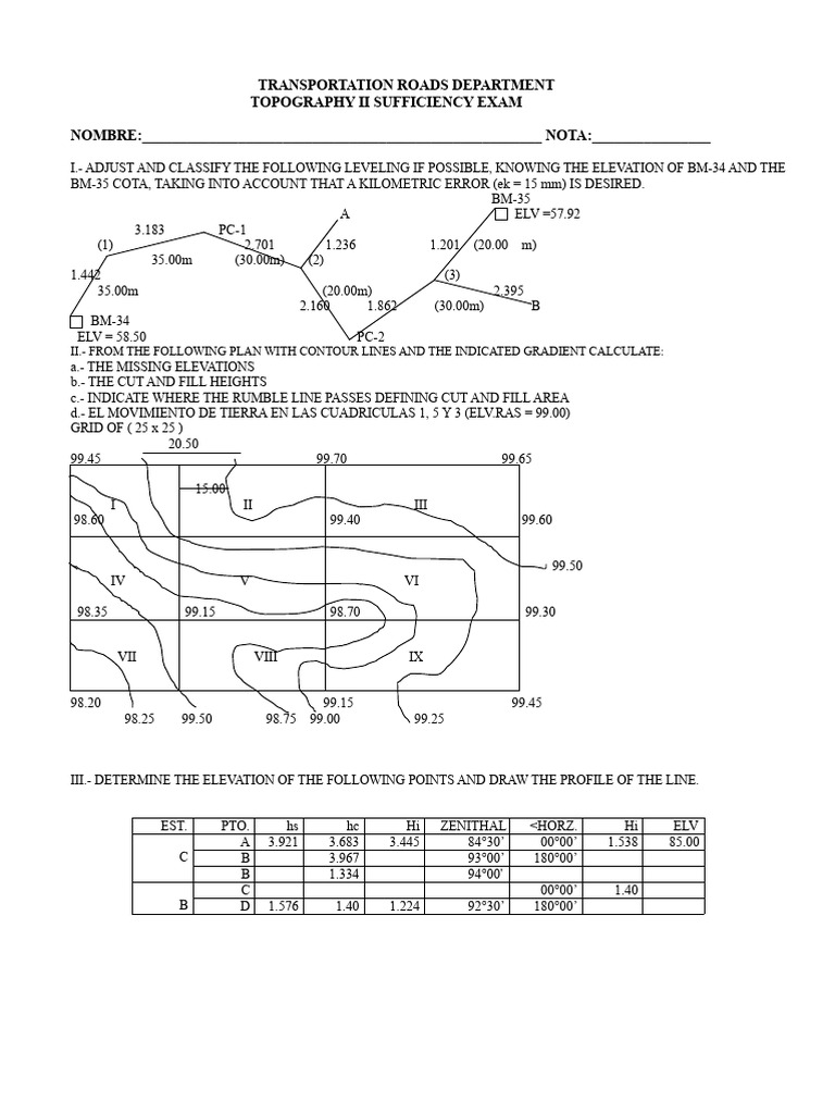 Topography II Proficiency Exam Guide | PDF | Topography | Geographical ...