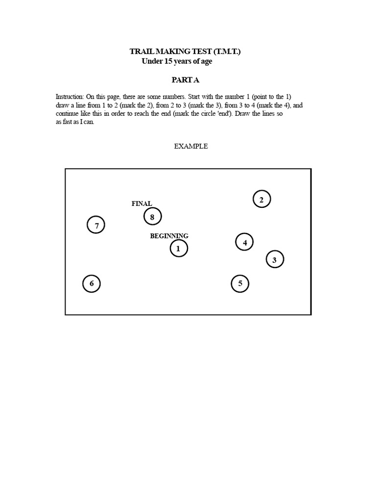 Trail Making Test Instructions for Minors | PDF | Cyprus