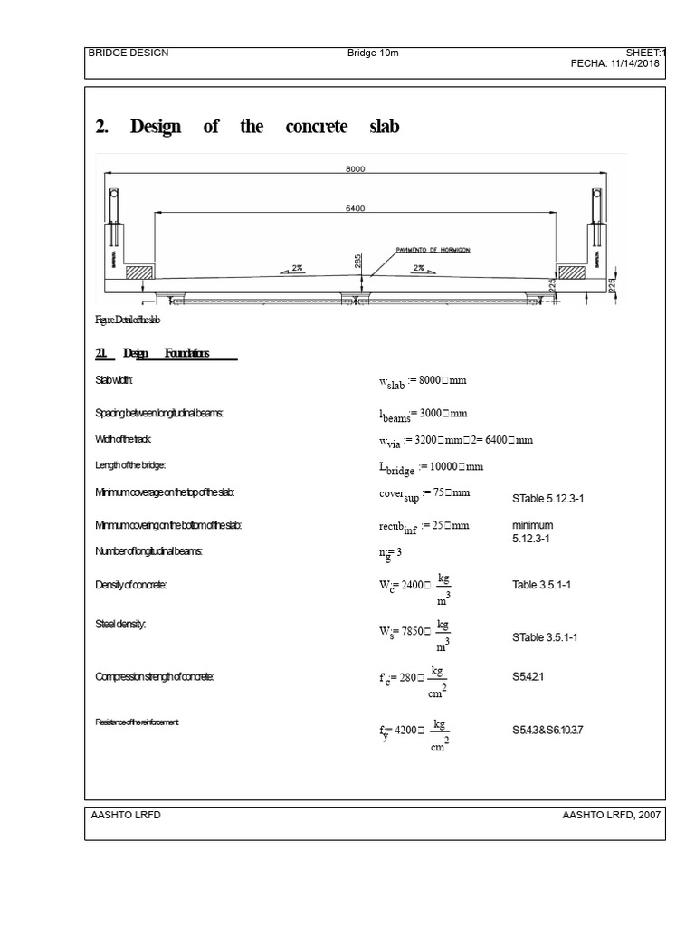 Bridge 10m - Slab Design | PDF | Building Materials | Building Engineering