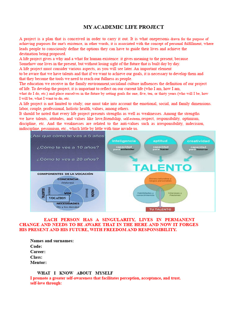 My Academic Life Project Overview | PDF | Goal | Psychology