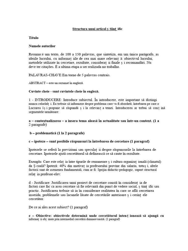 Structura Unui Articol Științific | PDF