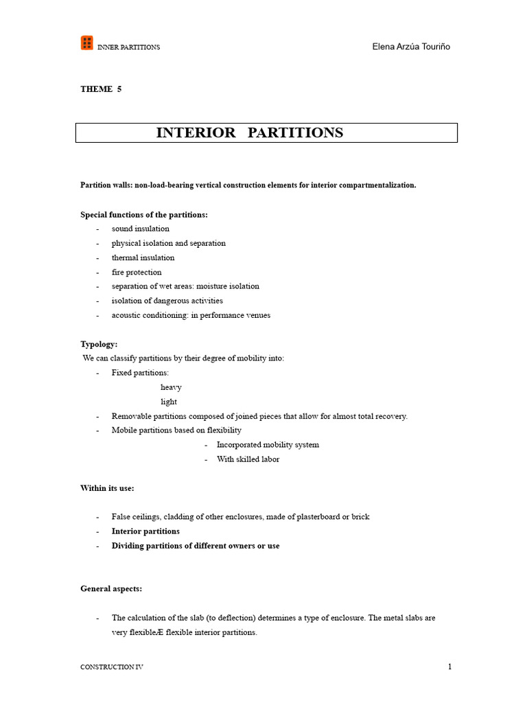 Interior Partitions | PDF | Door | Wall