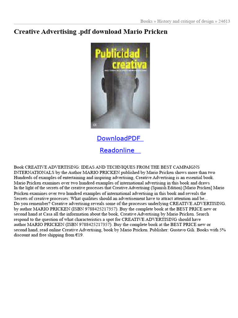 Creative Advertising Insights by Pricken | PDF