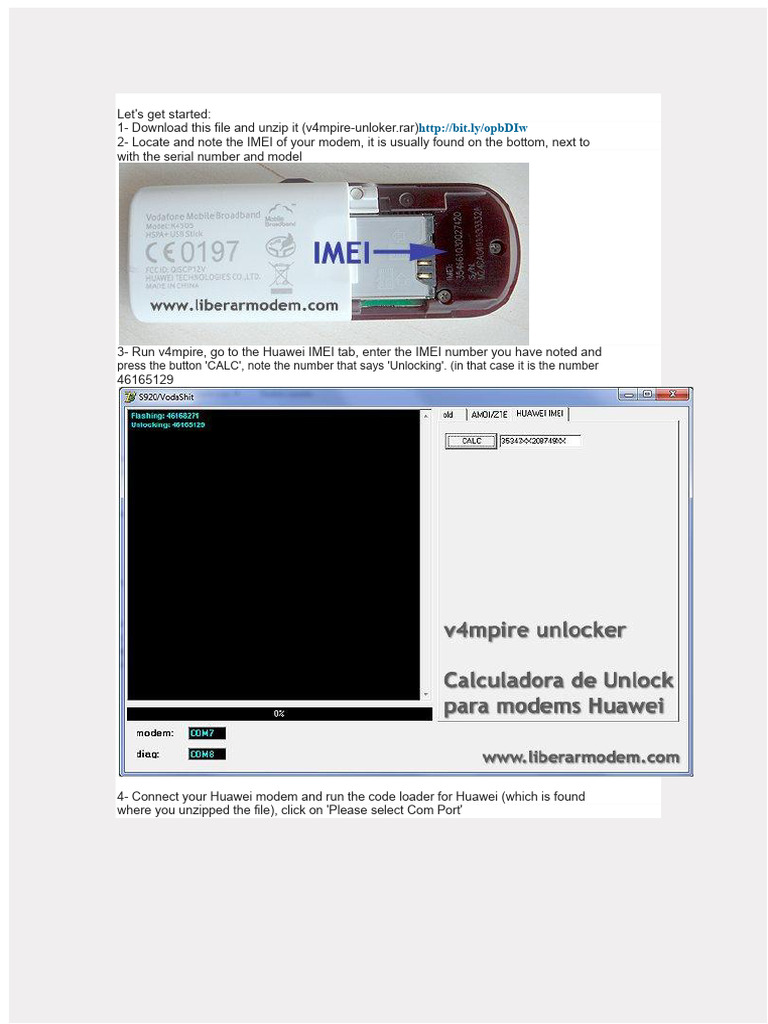 How to Unlock 3G Modem Huawei Movistar Personal Claro Etc. | PDF