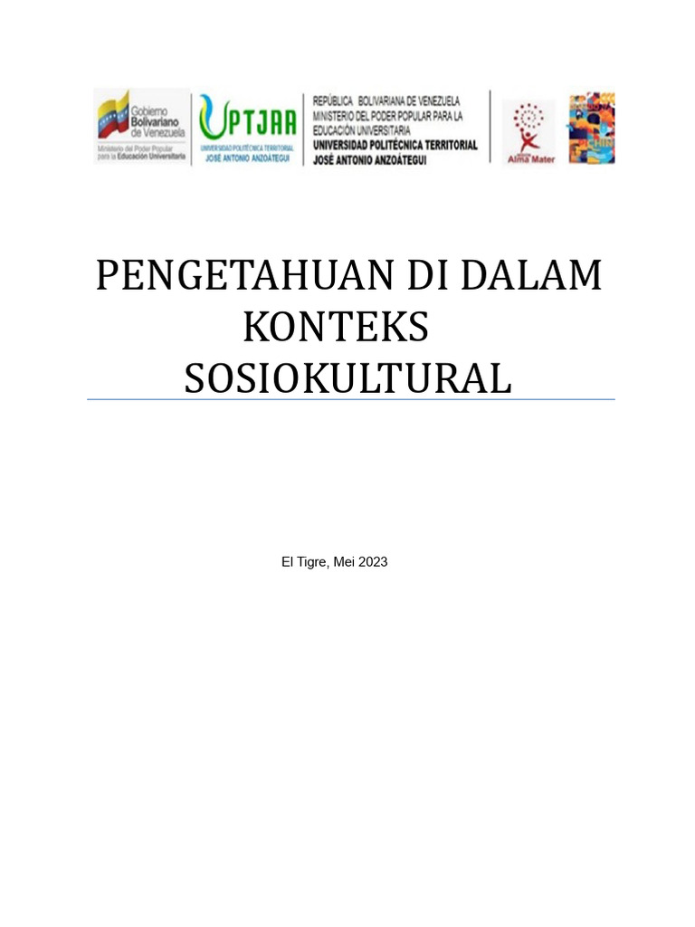 Pengetahuan dalam Konteks Sosiokultural | PDF