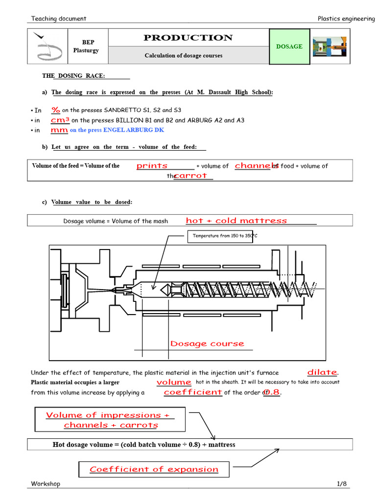 Plastics Dosage Course Calculations Guide | PDF | Volume | Mechanical ...