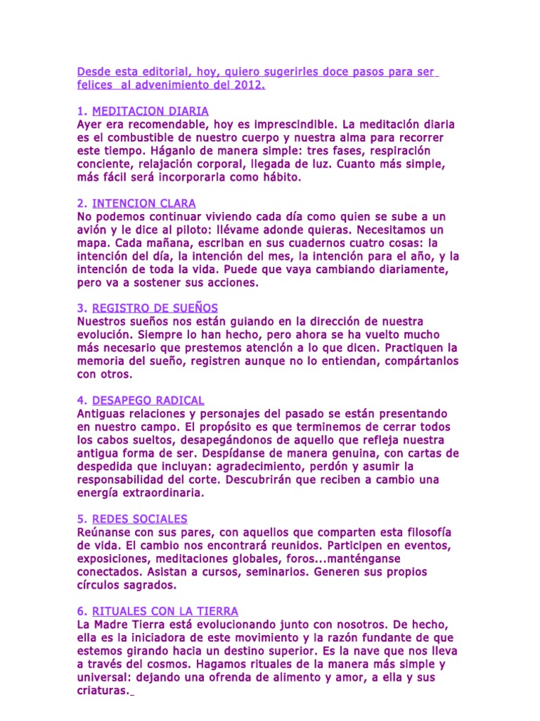 12 Pasos Para Ser Feliz Sueno Amor