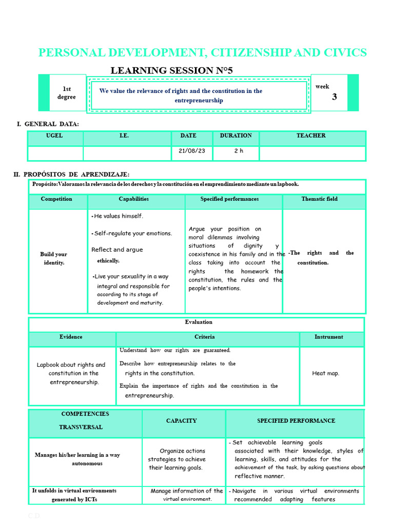 1st LEARNING SESSION SESSION 5-WEEK 3-EXP.5-DPCC | PDF | Learning ...
