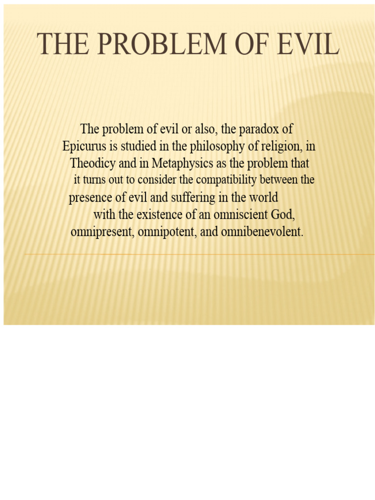 The Problem of Evil | PDF | Problem Of Evil | God
