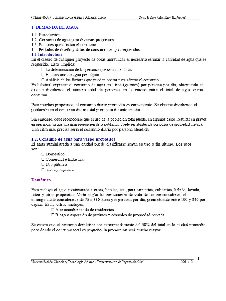 Suministro de Agua y Manuales de Saneamiento PDF | PDF | Agua ...