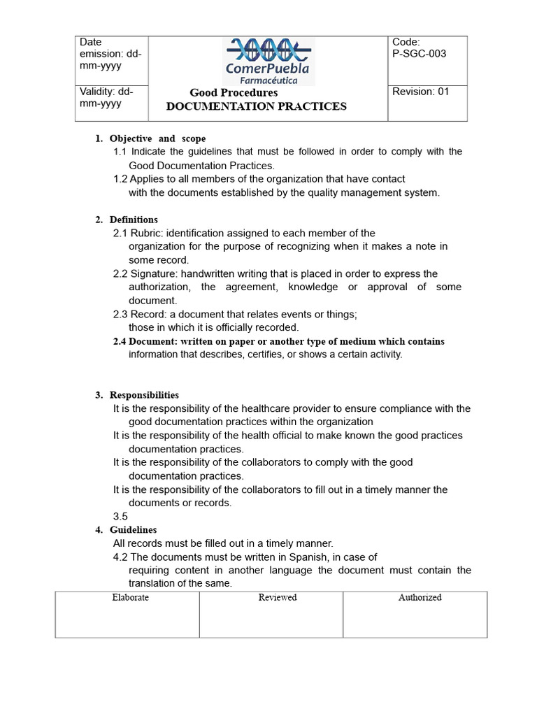 Good Documentation Practices Guide | PDF