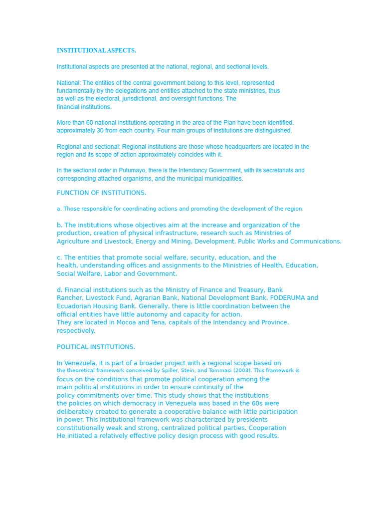 Overview of Institutional Aspects | PDF | Corporate Social ...