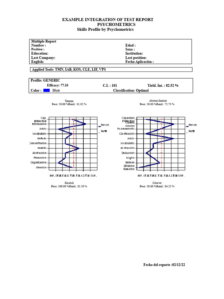 EXAMPLE INTEGRATION of LIFO Intelligence Test | PDF | Communication ...