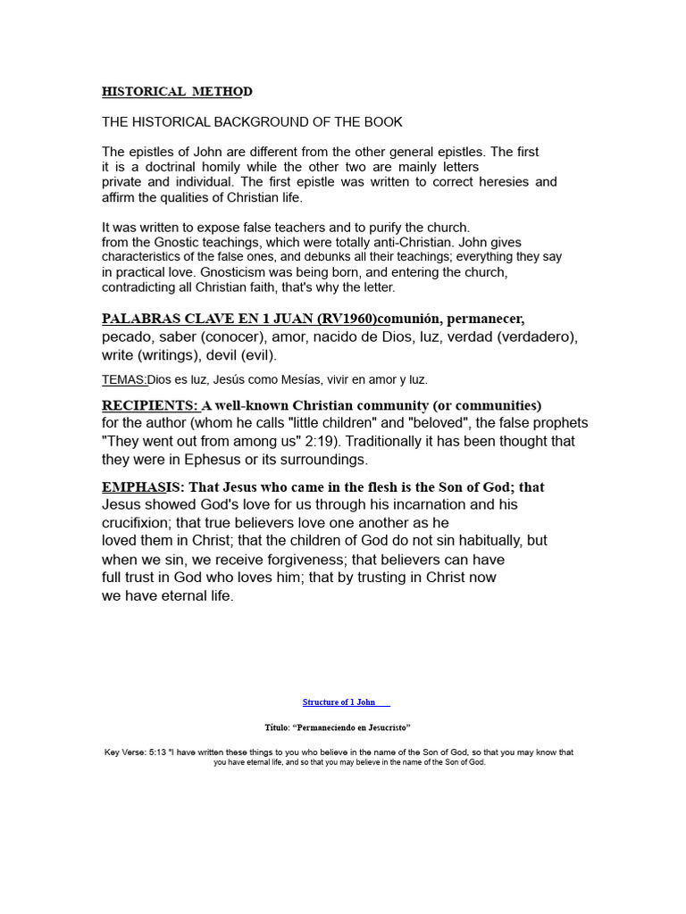 INDUCTIVE METHOD 1 of Juan - Doc GREEK | PDF | First Epistle Of John ...