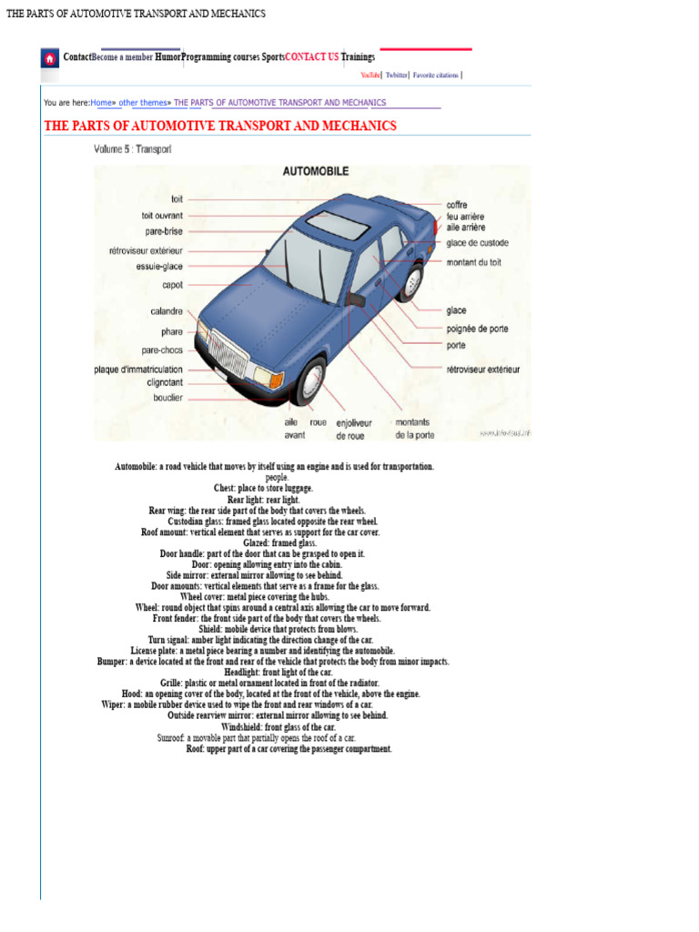Automotive Parts and Mechanics Guide | PDF | Car | Axle