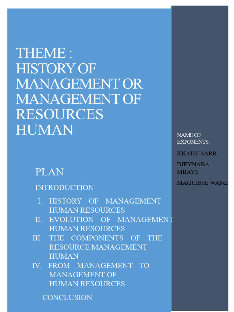 Evolution of Human Resource Management | PDF | Human Resource ...