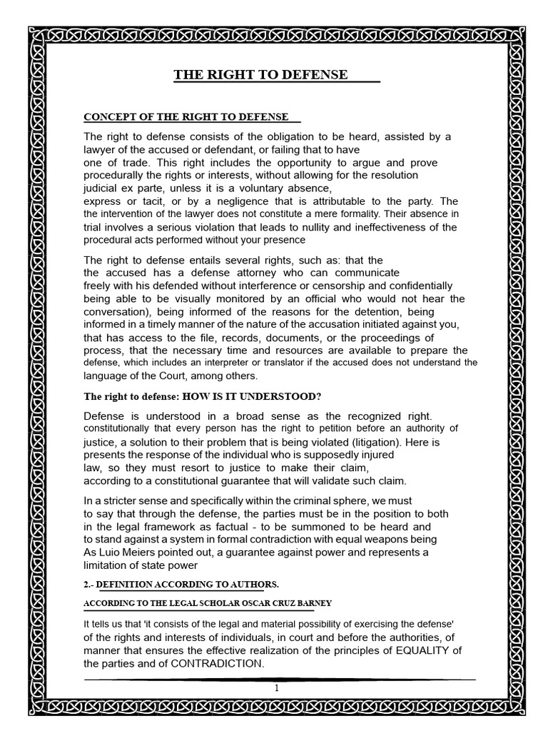 Understanding the Right to Defense | PDF | Human Rights | Evidence (Law)