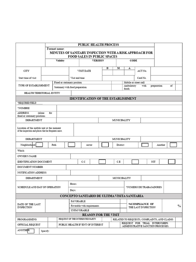 Sanitary Inspection Act With Risk-Based Approach For Food and Beverage ...