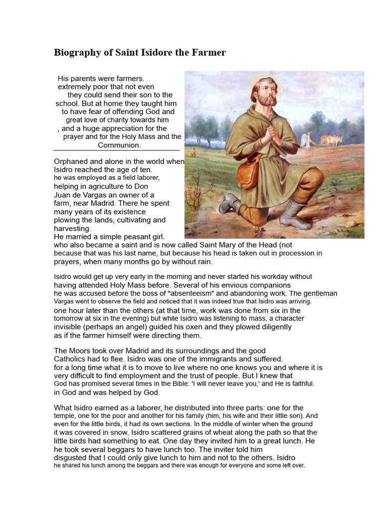 Life of Saint Isidore the Farmer | PDF | Sacraments | Saint Peter