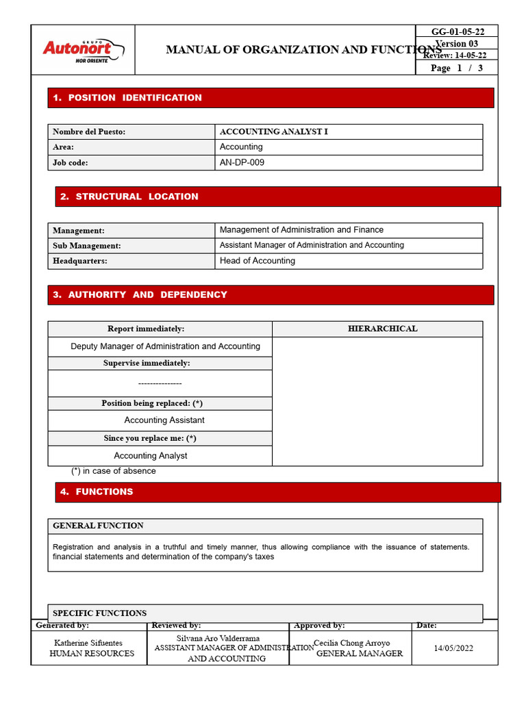 Example of MOF For An Accounting Analyst | PDF | Accounting | Receipt