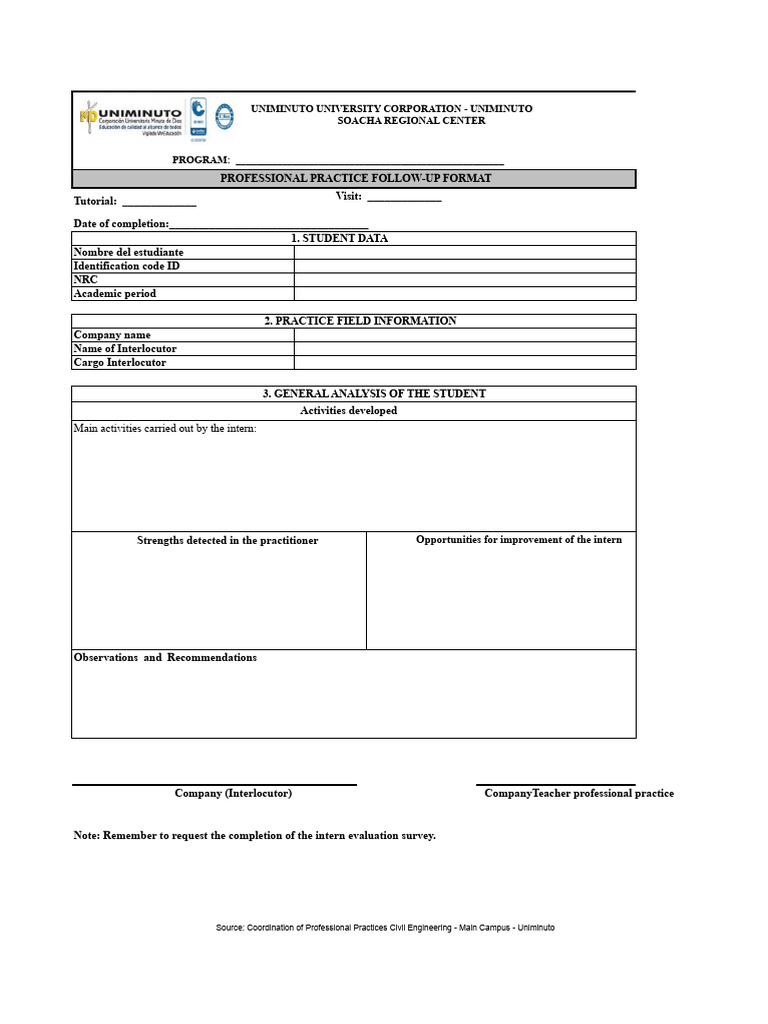 Format No. 003 Follow-up-Visit Practice Fields | PDF