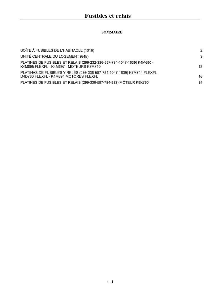 Guide des fusibles et relais automobile | PDF | Injection (moteur ...