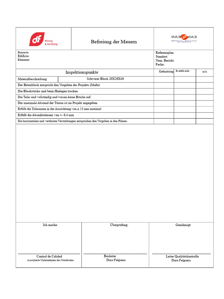 Freigabeformular Für Block | PDF