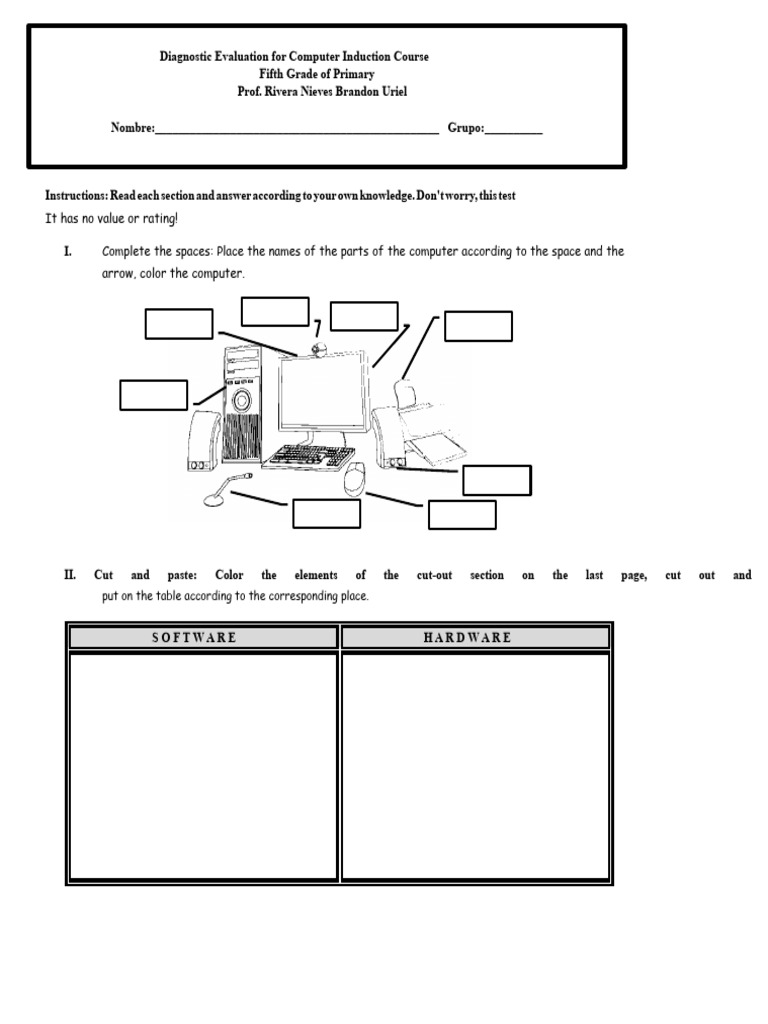 Computing Activity For Kids | PDF | Computer Keyboard | Operating System