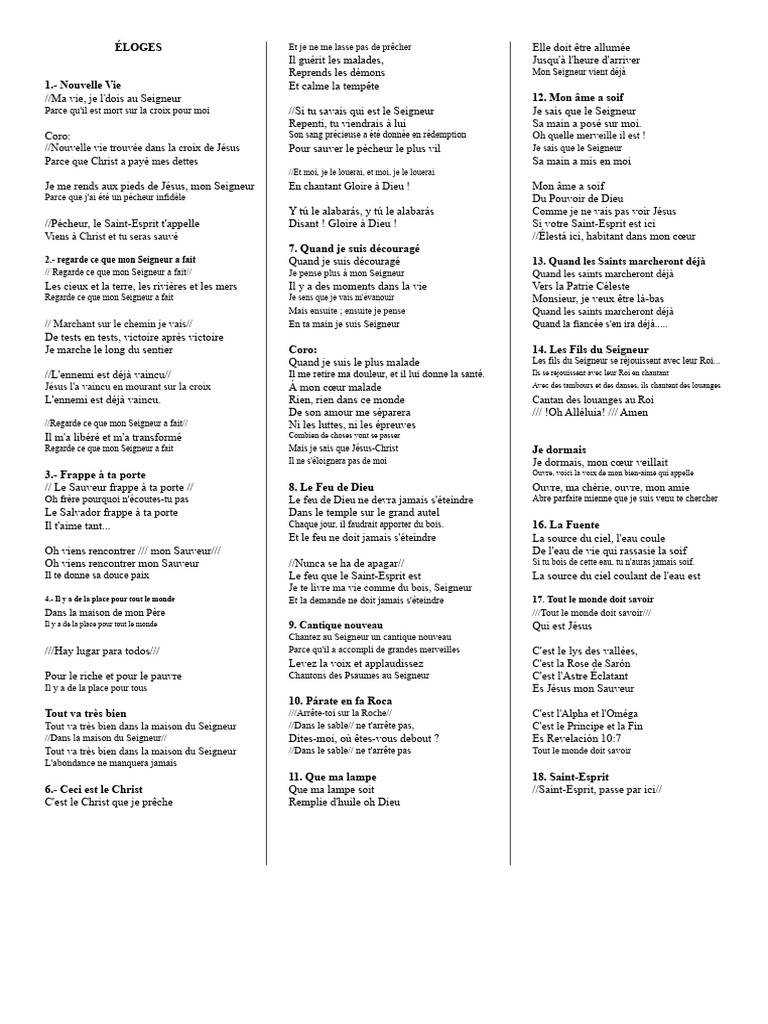 Éloges et Louanges au Seigneur | PDF | Jésus | Saint-Esprit