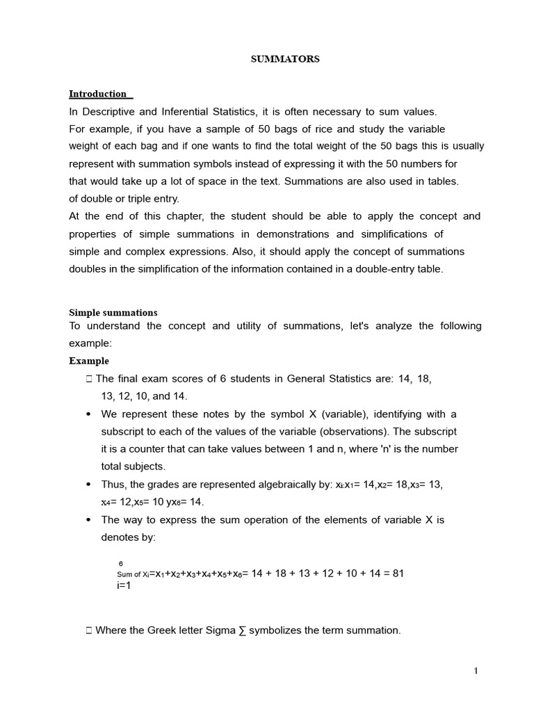 Summations | PDF | Summation | Mathematics