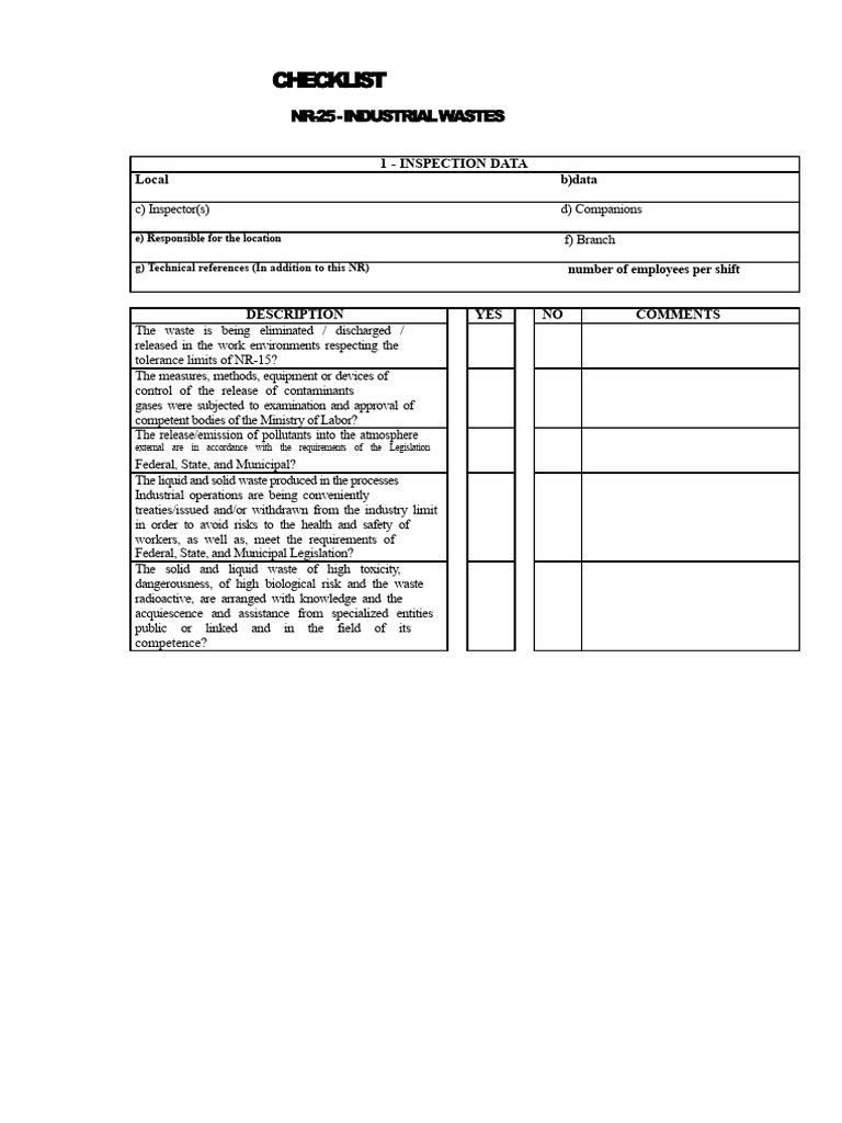 Check List Compliance No. 25 | PDF