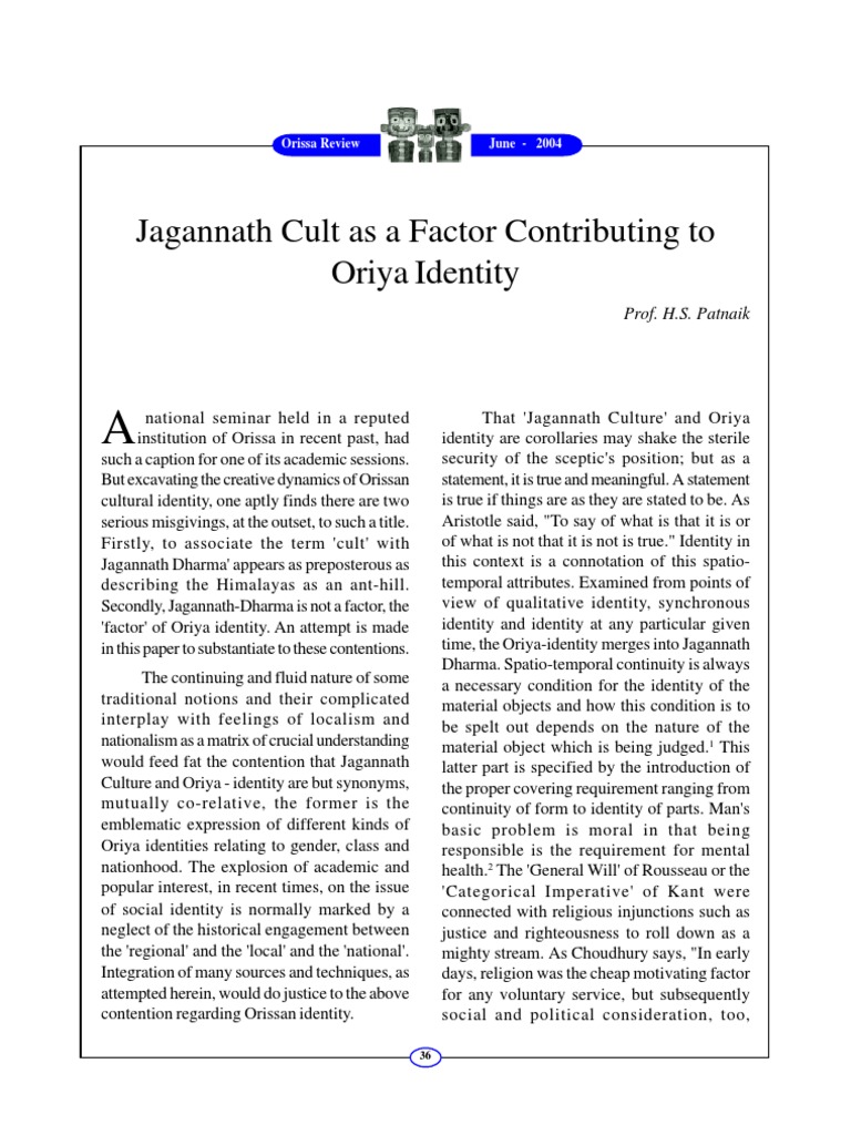 Jagannath Culture and Oriya Identity Synonyms that Represent the